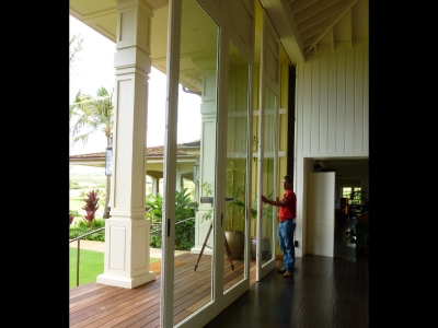 Glass pocket door, 6 meter tall